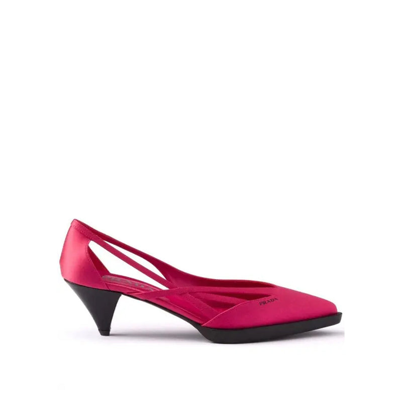Escarpins - Prada 55Mm Satin Cut-Out - Fuchsia