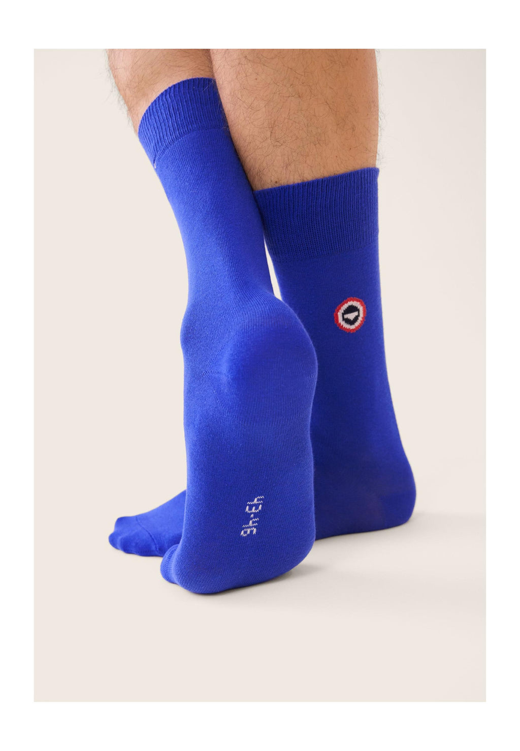 Chaussettes Mi-Hautes Unies Robuste - Bleu Nautique