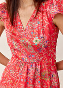 Robe Lyre Imprimé Corail