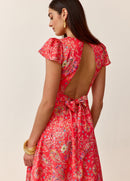 Robe Lyre Imprimé Corail