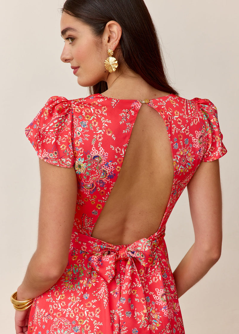 Robe Lyre Imprimé Corail