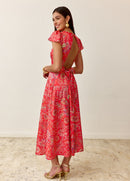 Robe Lyre Imprimé Corail