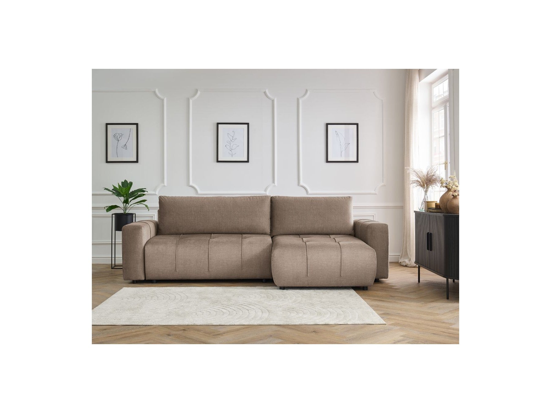 Arsene - Canapé D'Angle Réversible Convertible Coffre - Velours
