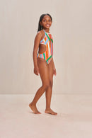 One Piece Swimsuit - Eve - Vintage Stripe Print