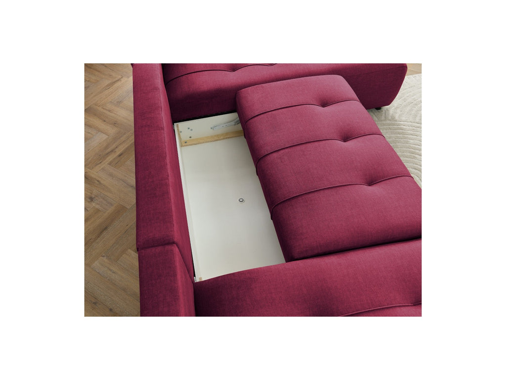 Arsene - Panoramic Sofa Bed with Storage - Velvet - Left-hand Corner