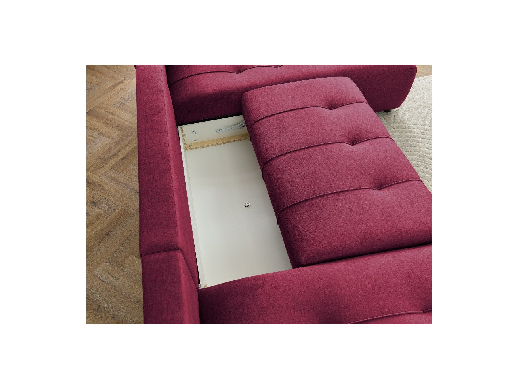 Arsene - Panoramic Sofa Bed with Storage - Velvet - Left-hand Corner