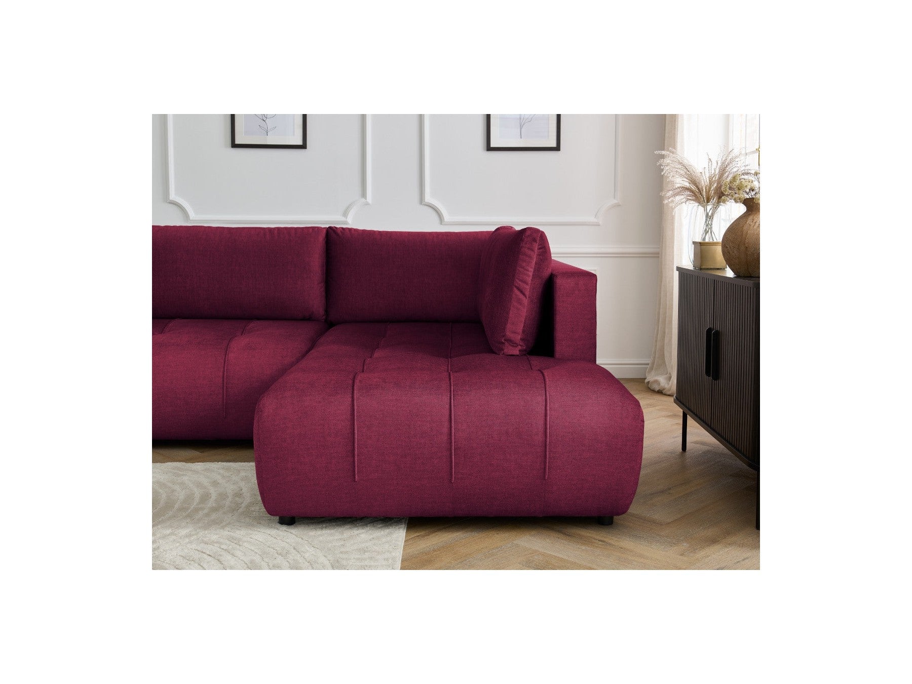 Arsene - Panoramic Sofa Bed with Storage - Velvet - Left-hand Corner