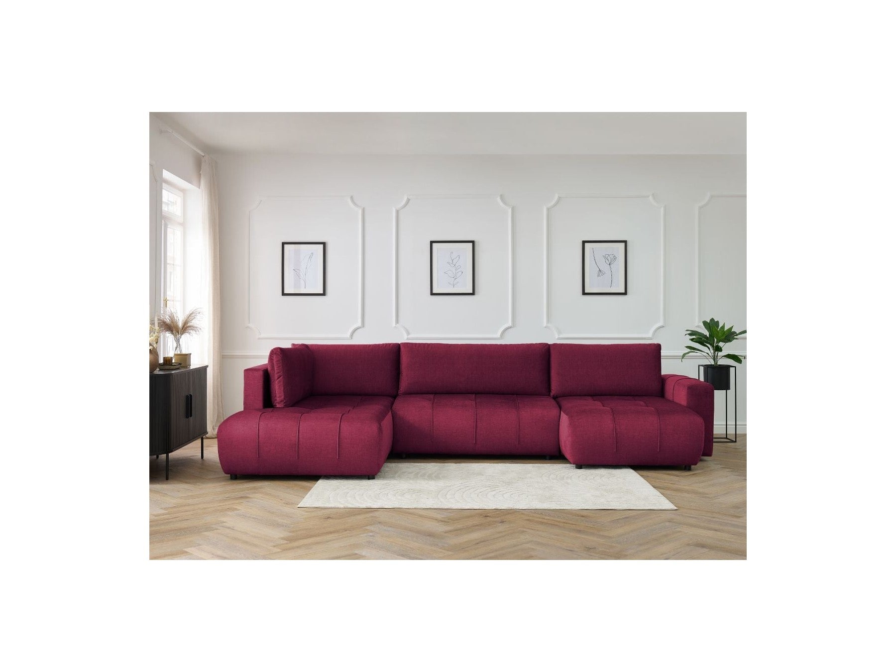 Arsene - Convertible Panoramic Sofa with Storage - Velvet - Right-hand Corner