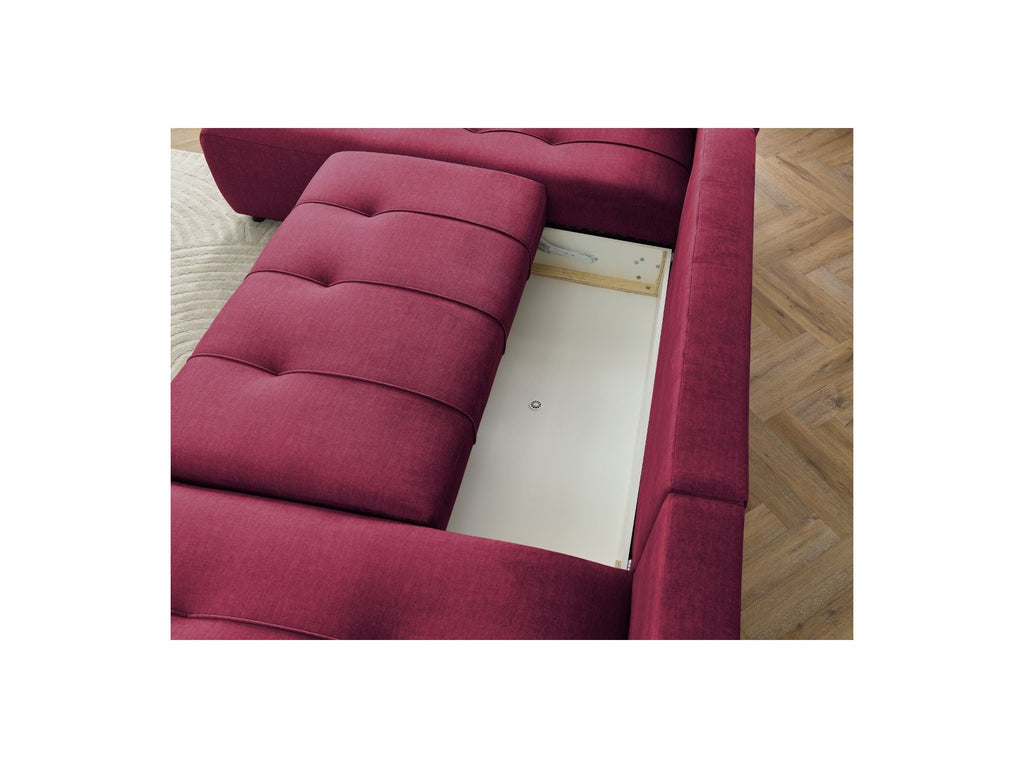 Arsene - Convertible Panoramic Sofa with Storage - Velvet - Right-hand Corner
