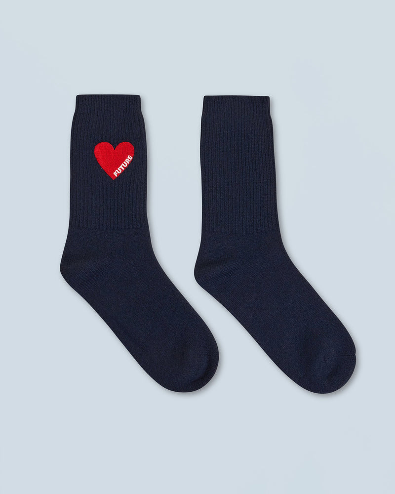 Chaussettes Mi-Hautes Coeur H24 - Navy - Mixte