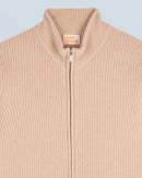 Pull Gilet À Cotes Zippé H24 - Homme - Beige