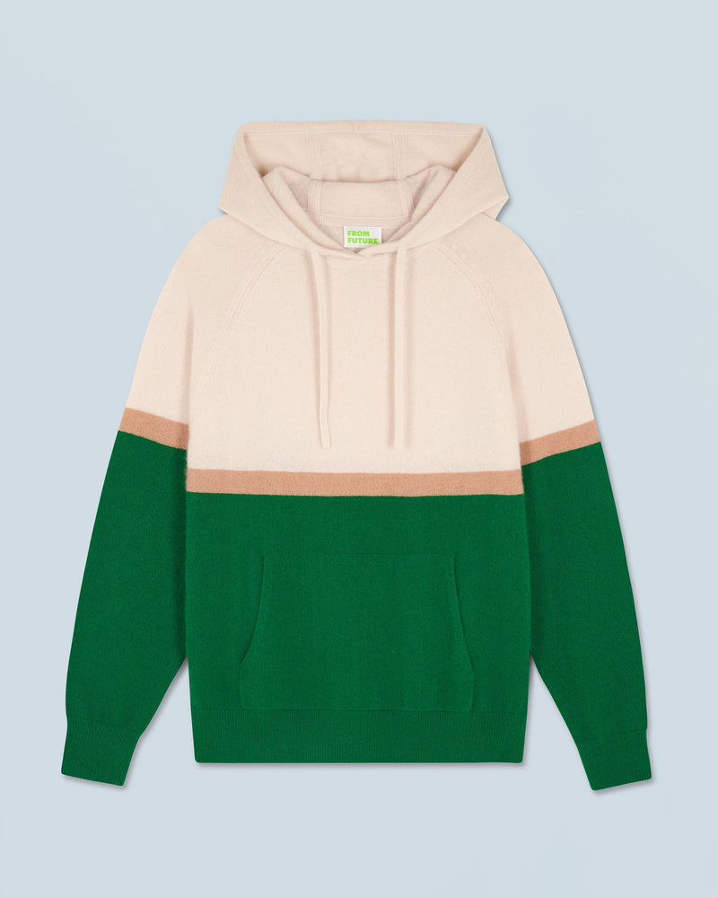 Pull Hoodie Color Block H24 - Forest Green - Homme