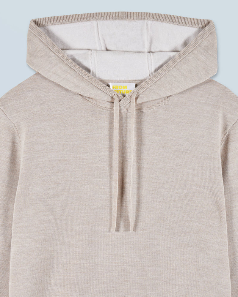 Pull Hoodie H24 - Beige Chiné - Homme