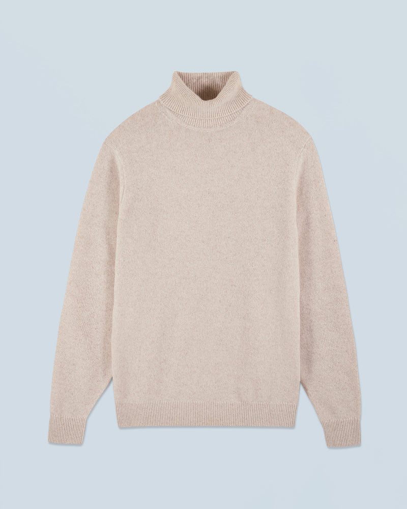 Pull Col Roulé Basique Epais H24 - Homme - Beige Mouline