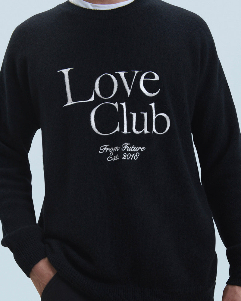 Pull Col Rond Love Club H24 - Noir - Homme