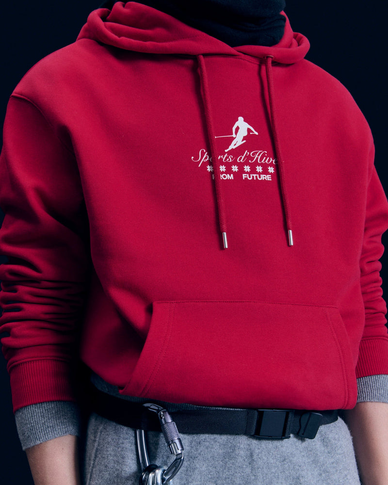 Sweatshirt Hoodie Ski Club H24 - Homme - Dark Red