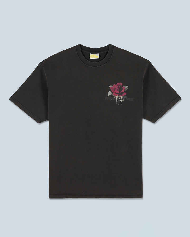 T-Shirt Col Rond Manches Courtes Roses H24 - Homme - Washed Black