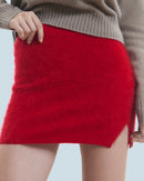 Jupe Mini En Cachemire Brossé H24 - Femme - Hot Red