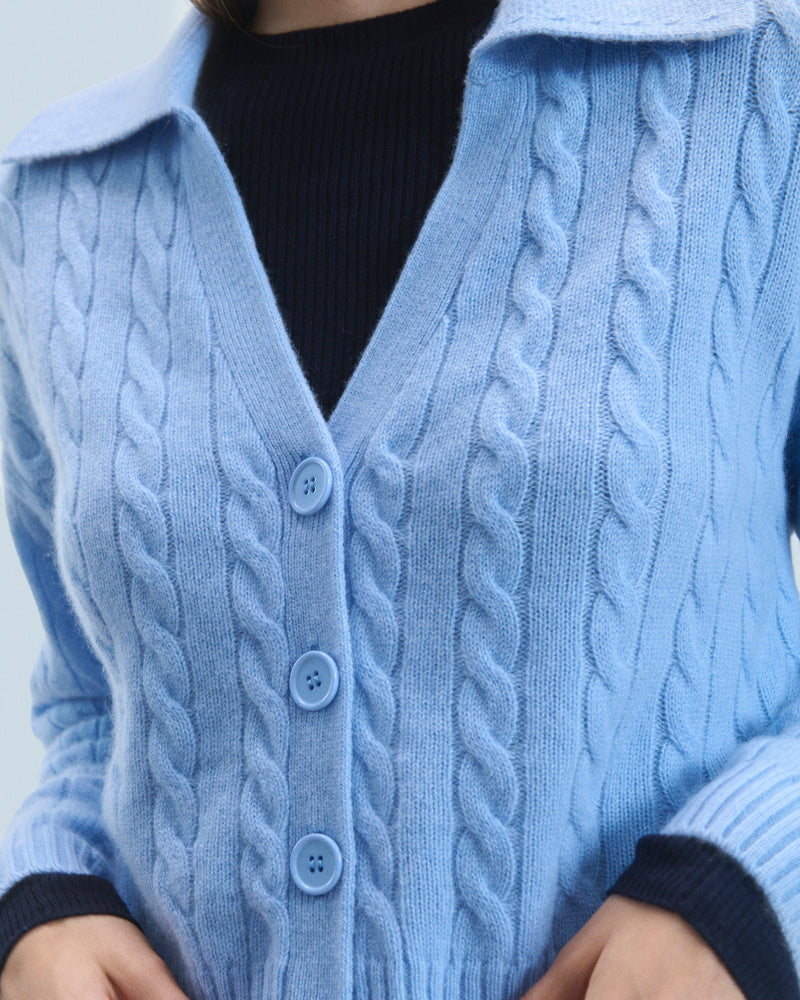 Pull Cardigan À Cotes H24 - Fairy Blue - Femme