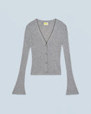 Pull Cardigan Seconde Peau H24 - Gris Chiné Foncé - Femme