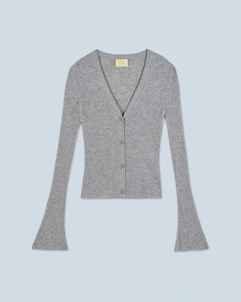 Pull Cardigan Seconde Peau H24 - Gris Chiné Foncé - Femme