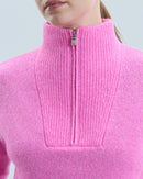 Pull Col Camionneur Epais H24 - Femme - Pink Mouline