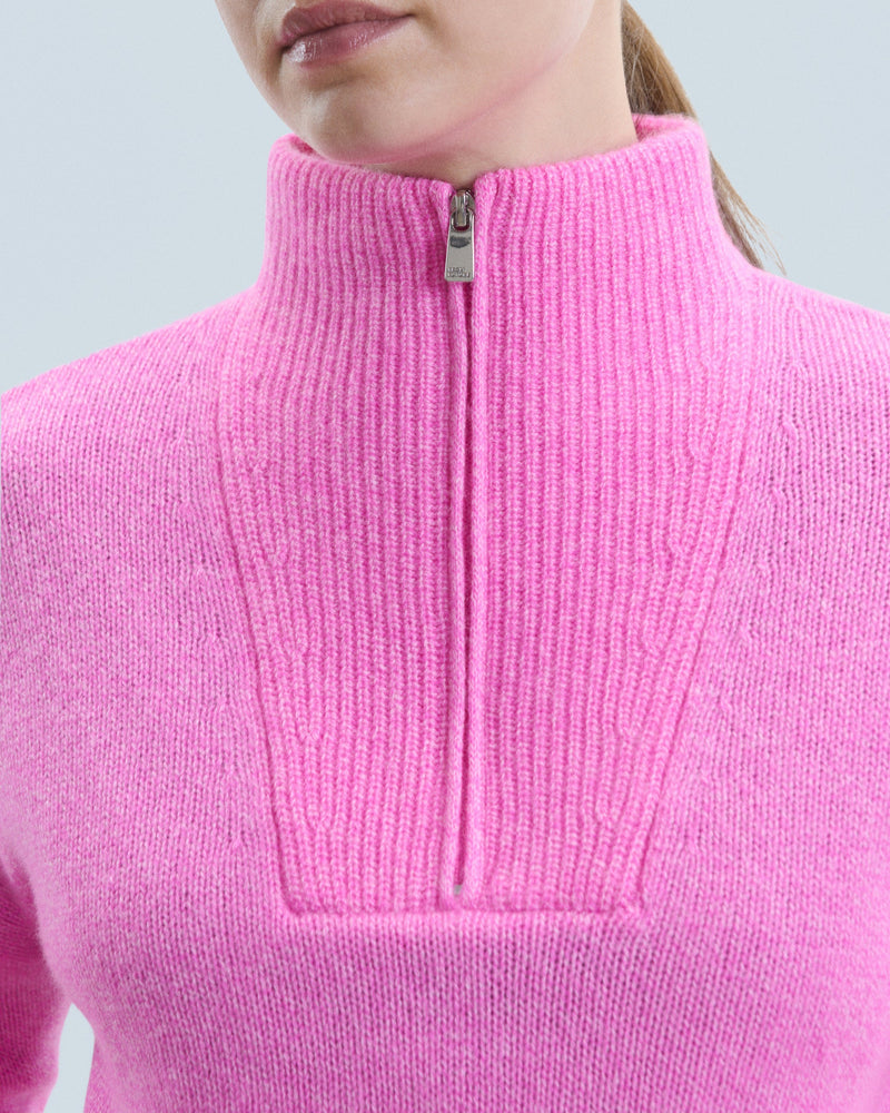 Pull Col Camionneur Epais H24 - Femme - Pink Mouline