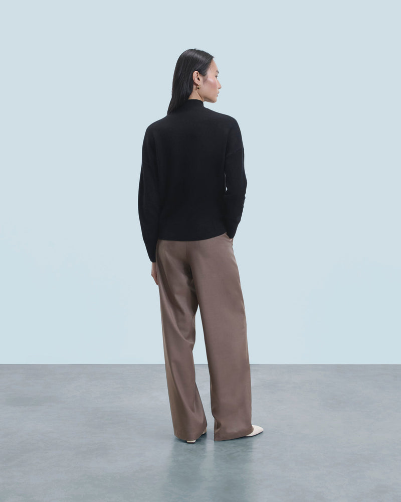 Pull Col Montant Coeur - Gris Chiné Clair - Femme