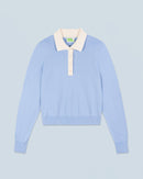 Pull Col Polo H24 - Baby Blue - Femme