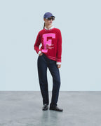 Jersey Cuello Redondo F - Dark Red - 100% Cachemira - Mujer