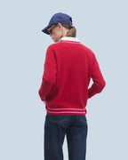 Jersey Cuello Redondo F - Dark Red - 100% Cachemira - Mujer