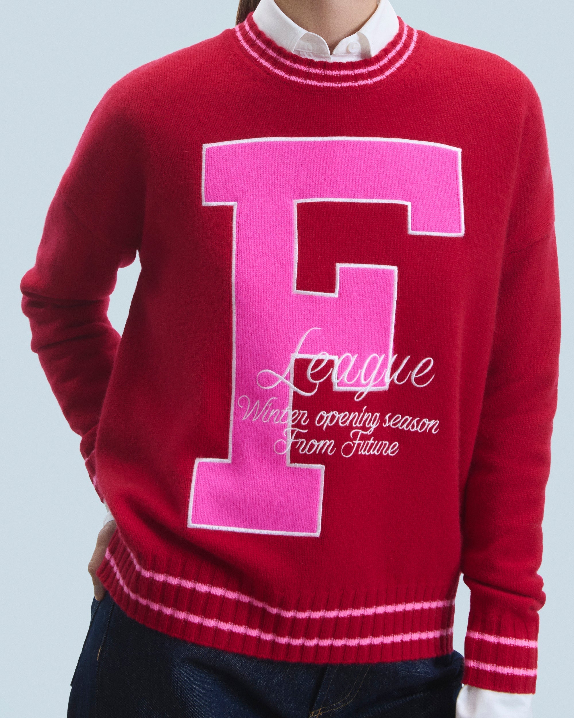 Jersey Cuello Redondo F - Dark Red - 100% Cachemira - Mujer