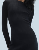 Robe Courte Manche Longue Metallisé H24 - Noir - Femme