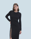 Robe Longue Manche Longue H24 - Noir - Femme