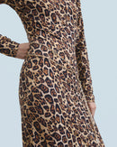 Robe Longue Manche Longue Jersey H24 - Femme - Hot Leopard