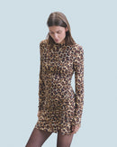 Robe Courte Manche Longue Jersey H24 - Hot Leopard - Femme