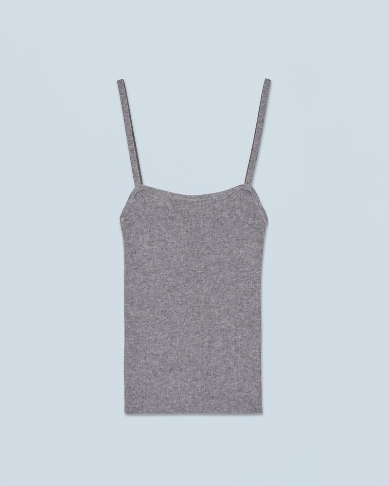 Top Bretelle Seconde Peau H24 - Femme - Gris Chiné Foncé