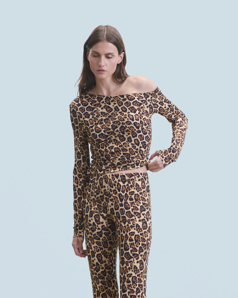 Top Asymetrique Jersey H24 - Hot Leopard - Femme