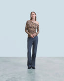 Top Asymetrique Jersey H24 - Hot Leopard - Femme