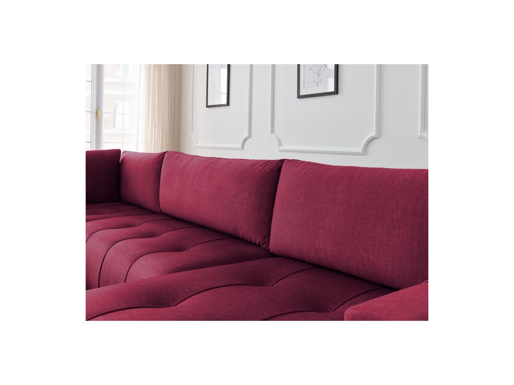 Arsene - Convertible Panoramic Sofa with Storage - Velvet - Right-hand Corner