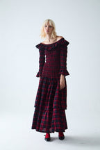 Sayani Maxi Smocked Dress - Red Tartan