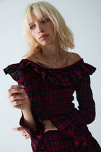 Sayani Maxi Smocked Dress - Red Tartan