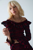 Sayani Smocked Maxi Dress - Red Tartan