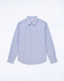 Long Sleeve Poplin Shirt - Multi Stripe Bl - Man