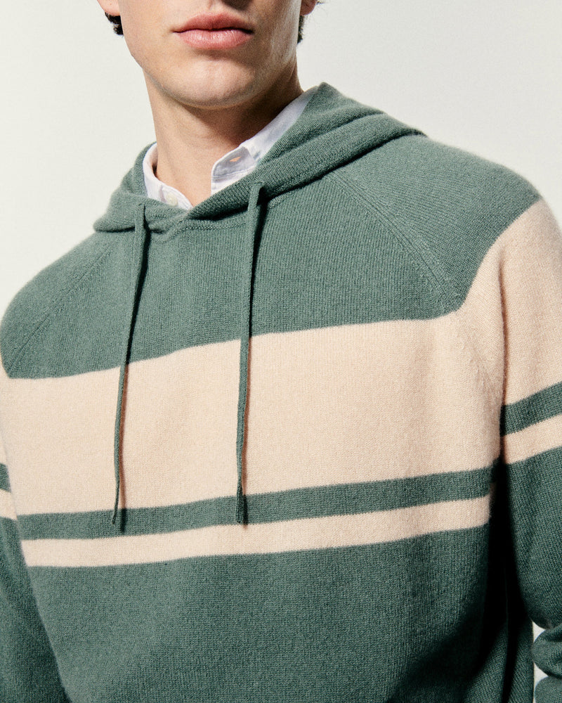 Pull Hoodie - Washed Green - Homme