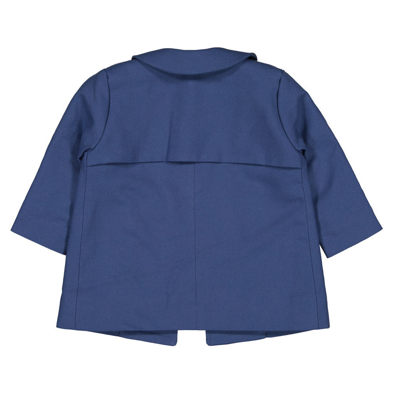 Manteau Olympe Intersaison En Lainage Léger - Bleu