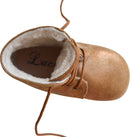 Clarence Soft Lined Ankle Boots - Iridescent Camel Leather - Girls