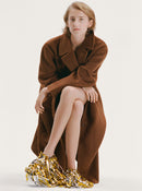 Manteau En Laine Marron Rita