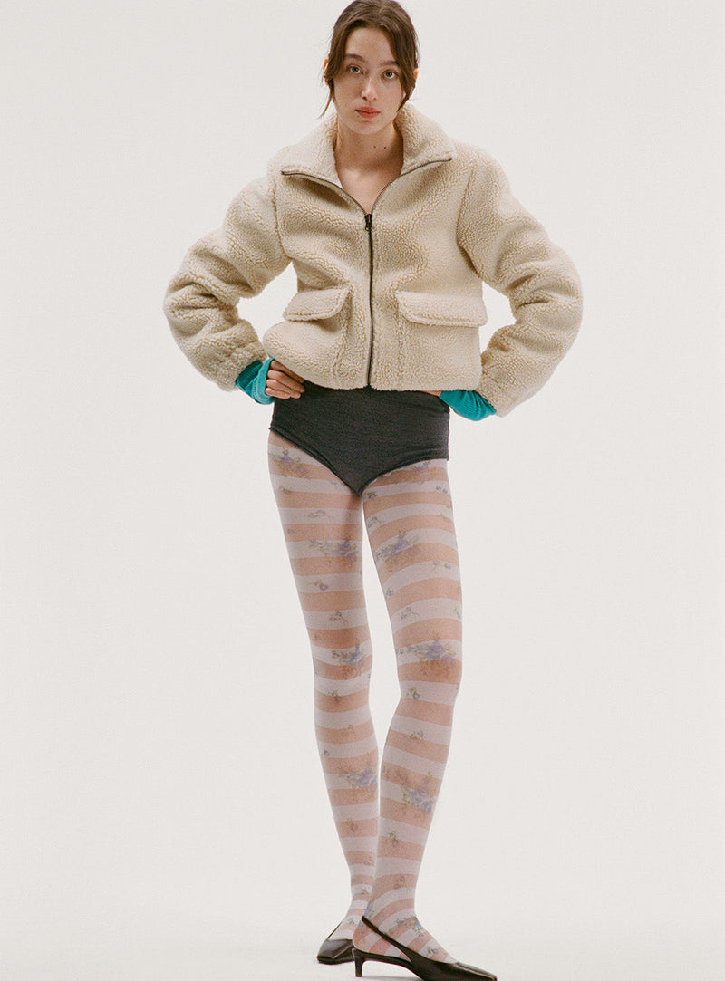 Veste Sophie En Peau Lainée Brute