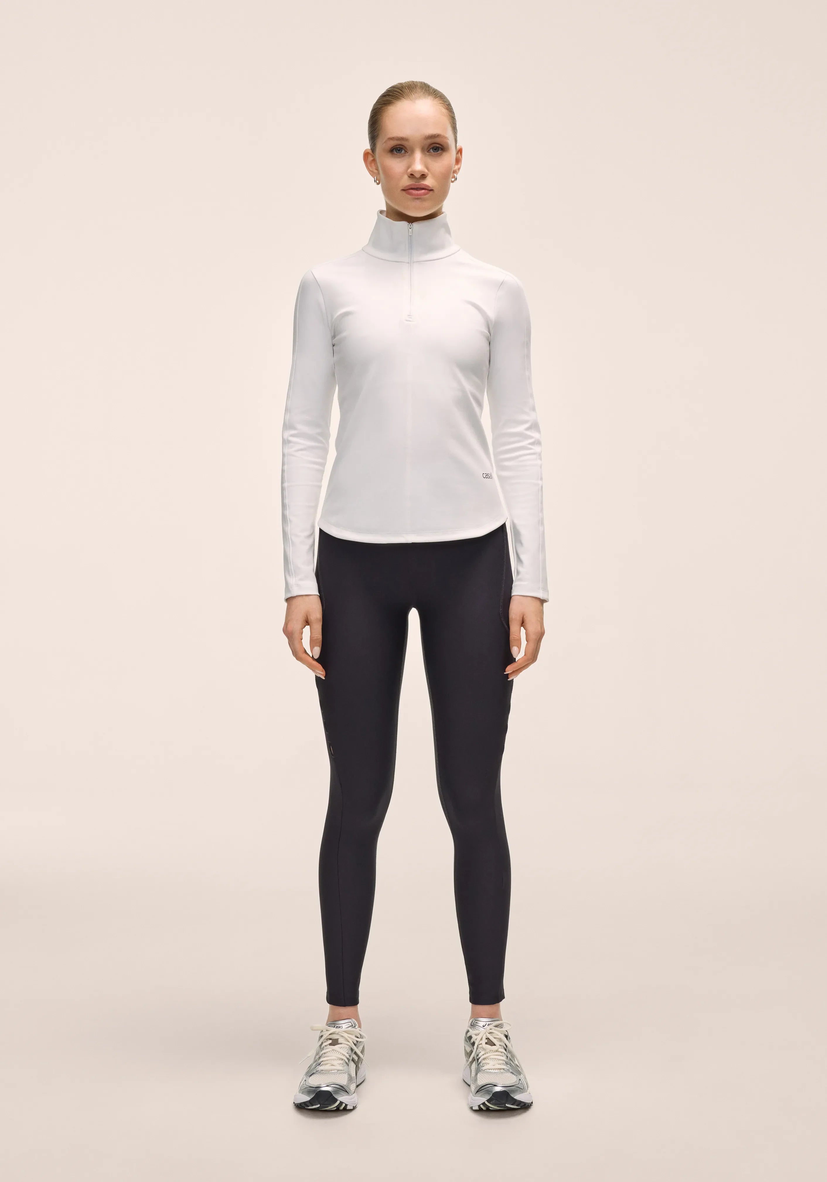 Serene Half Zip Long Sleeve - White